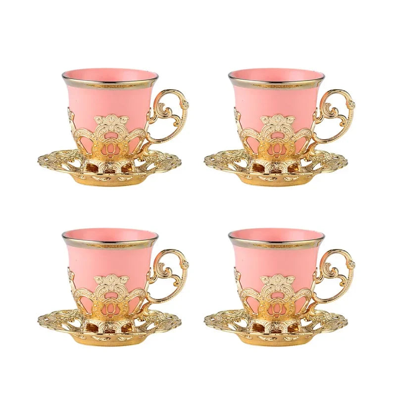 Gilded Finjan – Golden Border Turkish Coffee Cups with Saucers