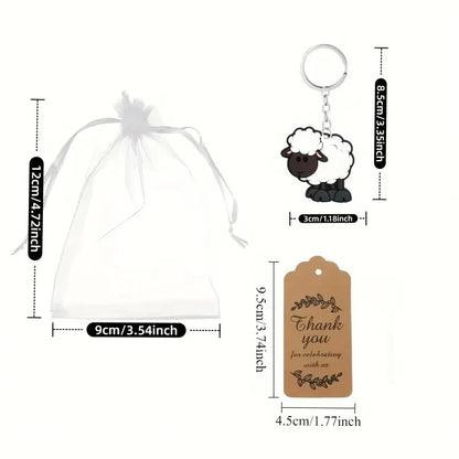10 Sets of Sheep Hanging Keychains, Suitable for Eid Al Fitr, Baptism, Weddings, Birthdays, New Semester Gifts, and Party Gifts