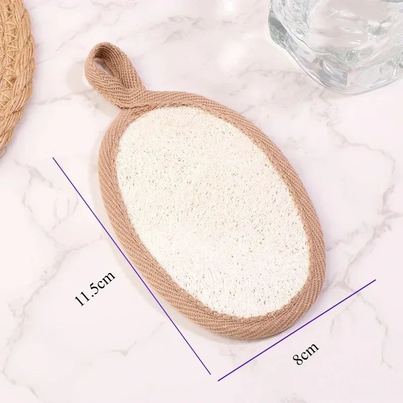 1/2Pcs Natural Loofah Skin Bath Wipes  Foaming and Mud Scrubbing Bath Wipes Bath Towels Bath Flower Accessories