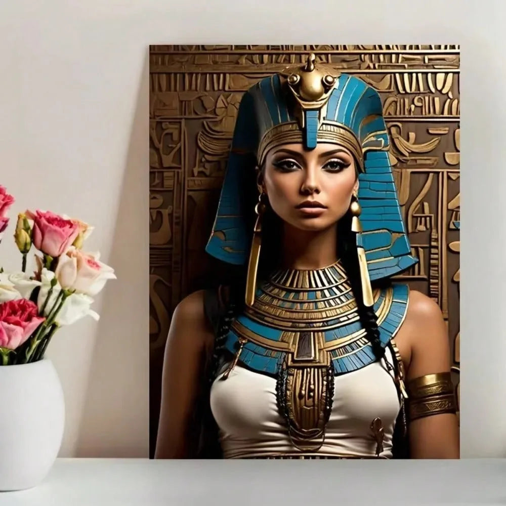 1pc "Egyptian Goddess" Retro Decor: 12x16" Tinplate! Frameless Metal Pendant, Waterproof Home Office Gift | Local Delivery