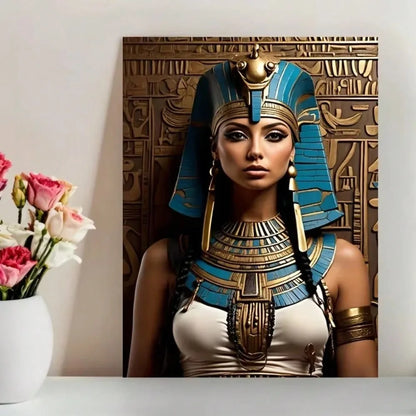1pc "Egyptian Goddess" Retro Decor: 12x16" Tinplate! Frameless Metal Pendant, Waterproof Home Office Gift | Local Delivery