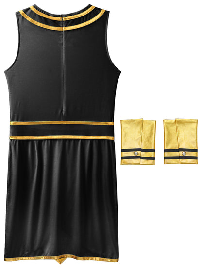 Pharaoh & Spartan Robe Costume – Men's Egyptian God Cosplay with Cuffs