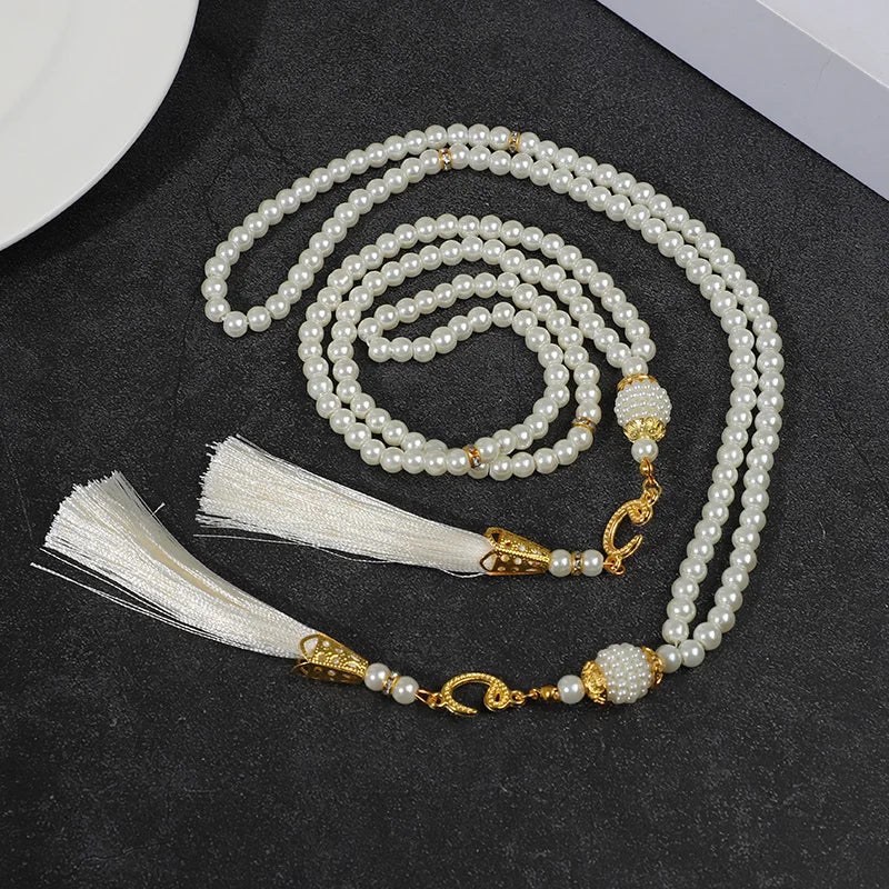 5-20Pcs Muslim Prayer Beads Islamic 99 Pearls Charm Bracelets with Tassel 2026 Eid Mubarak Ramadan Festival Gift Home Decoration