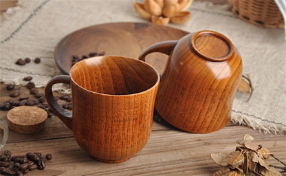 Handmade Spruce Wood Cups – Natural Big Belly Mug for Tea, Coffee & Milk