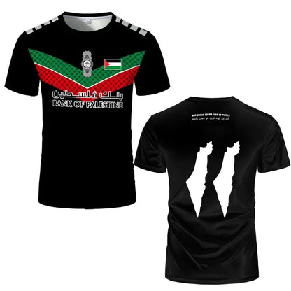 Palestine Football Jersey Youth & Adults Breathable Outdoor Soccer Training Uniform Palestinian Flag Digitally Printed T-shirt