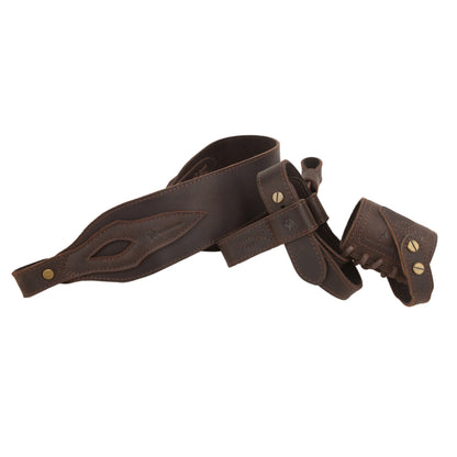 WAYNE'S DOG 1 Combo LeatherRifle Gun No Drill Harnessed Buttstock Holder with Barrel Mount with Matched Gun Sling Shoulder Strap