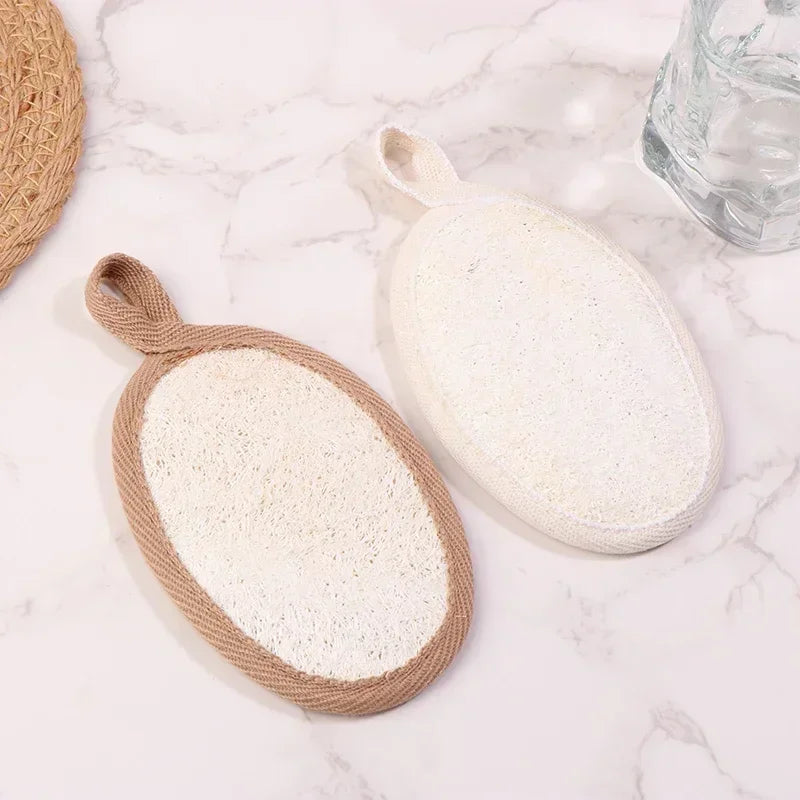 1/2Pcs Natural Loofah Skin Bath Wipes  Foaming and Mud Scrubbing Bath Wipes Bath Towels Bath Flower Accessories