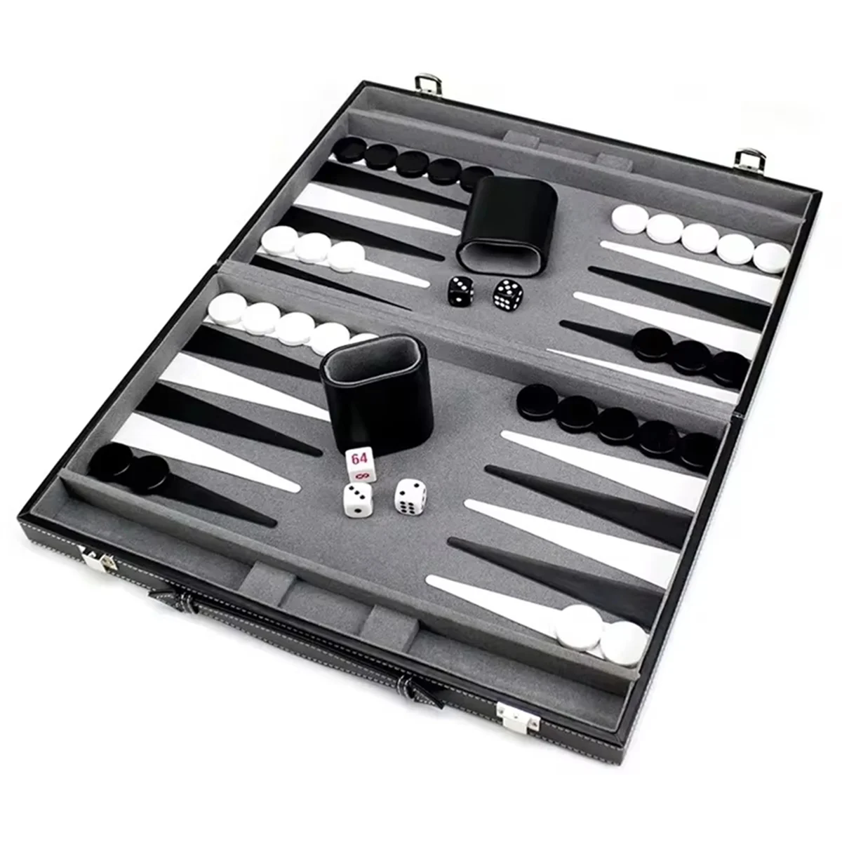 Lo-ok Classic Board Game with Leather Case Folding Board,Gift Package,Portable Travel Strategy Backgammon Game Set for Adults