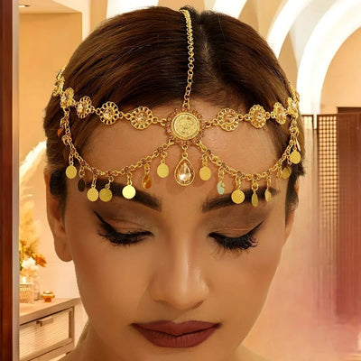Gold of the Maharaja – Indo-Arabic Bridal Head Chain for the Muslim Woman in America