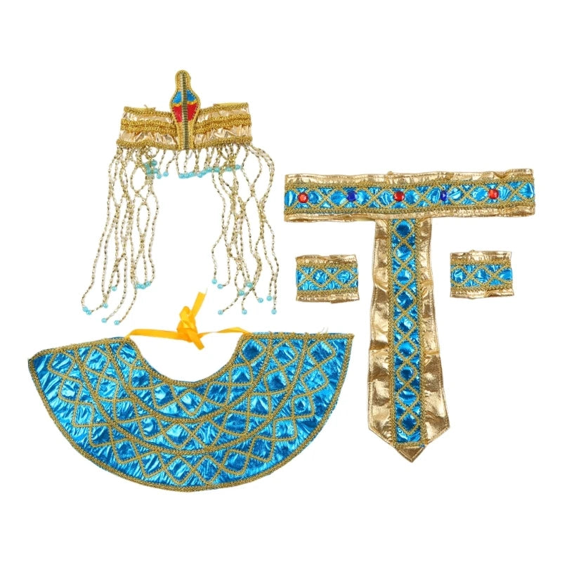 Pharaoh Headpiece, Collar & Wristbands Set – Men's Egyptian Costume Accessories