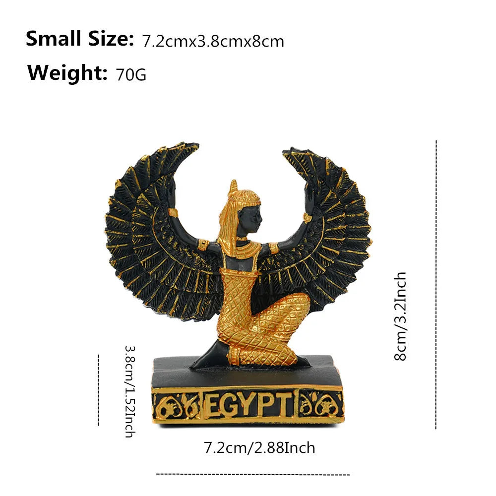 Isis Winged Goddess Resin Figurine – Egyptian Handicraft, Mother of Horus Decor