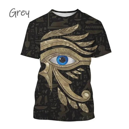Horus Eye & Pharaoh 3D T-Shirt – Unisex Egyptian Streetwear Summer Tee