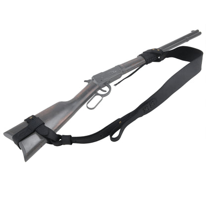 WAYNE'S DOG 1 Combo LeatherRifle Gun No Drill Harnessed Buttstock Holder with Barrel Mount with Matched Gun Sling Shoulder Strap