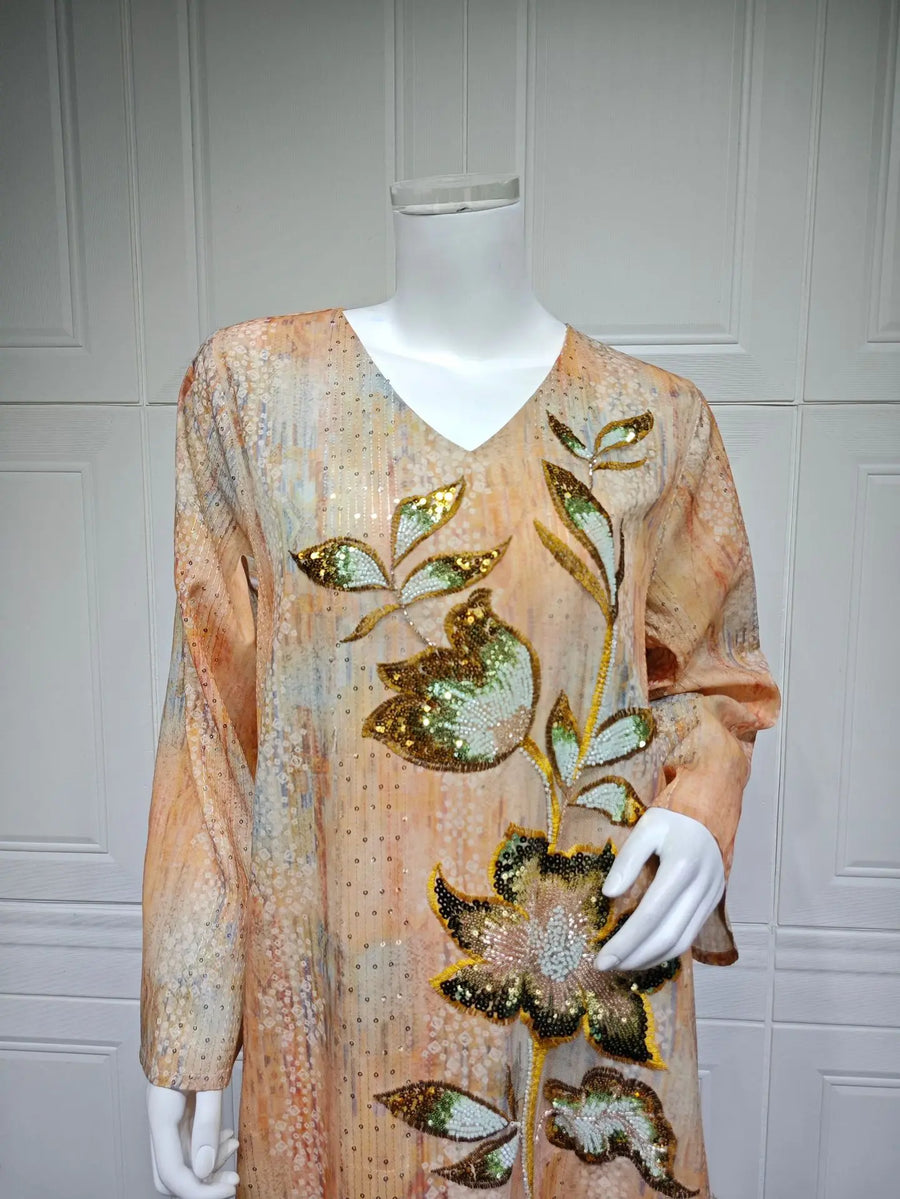 Flowers of Light – The Sequined Eid Djellaba for the Muslim Woman in America
