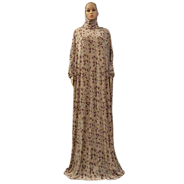 Middle East Prayer Burqa Dress Women Muslim Islamic Full Cover Overhead  Abaya Worship Robe Hooded Gown Vestdios Random
