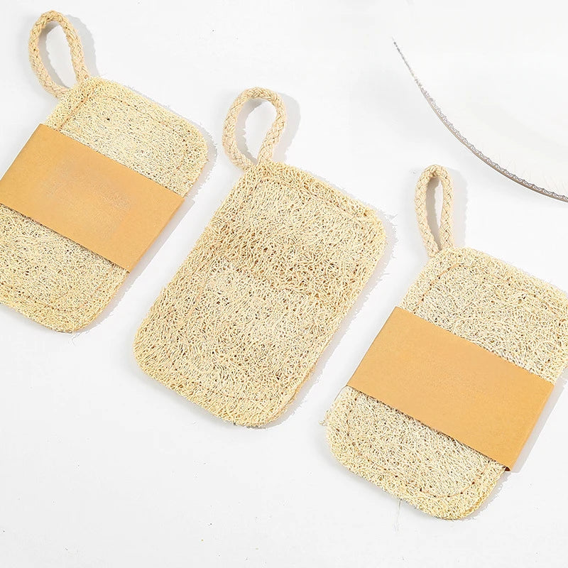 The Loofah Six – Natural Bamboo Fiber Exfoliating Sponges (6-Pack)