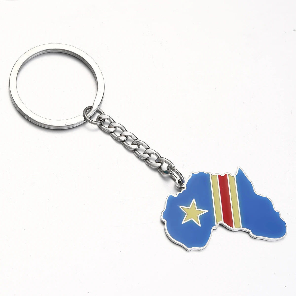 Africa Map Keychain – Stainless Steel Hip-Hop Jewelry, Morocco to South Africa