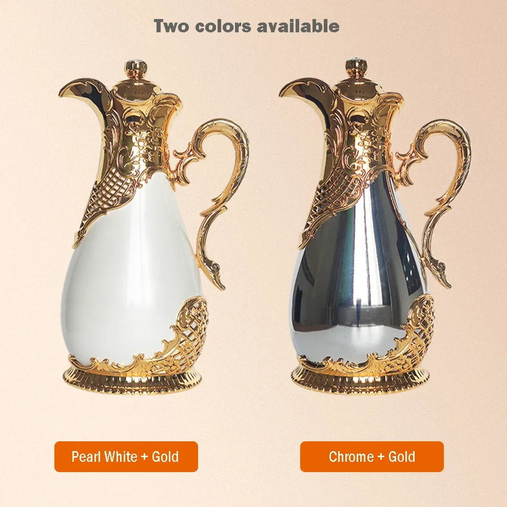 2024 New Arabian Vacuum Flask 800ml Middle Eastern Style Restaurant Home Glass Liner Hot Water Kettle 24 Hours Thermos Bottle