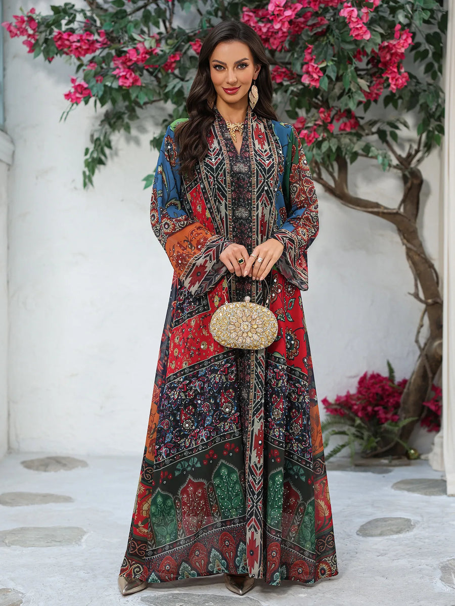 Zahraa Ramadan – The Rhinestone Floral Abaya for the Muslim Woman in America