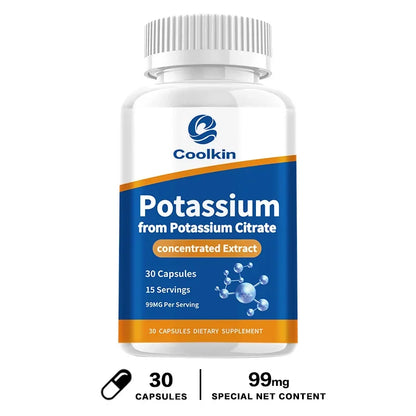 Natural Potassium Citrate - Supports Electrolyte Balance and Normal PH, Non-GMO and Gluten-free, Absorbable Potassium Supplement