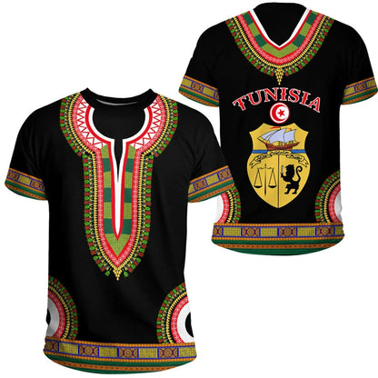 Tunisia National Emblem 3D T-Shirt – Unisex Tunisian Flag Sports & Streetwear Tee