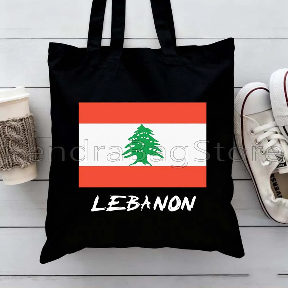 Ya Beirut – Lebanon Flag Heart Canvas Shoulder Tote