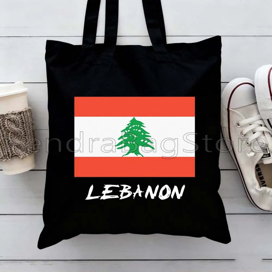 Ya Beirut – Lebanon Flag Heart Canvas Shoulder Tote