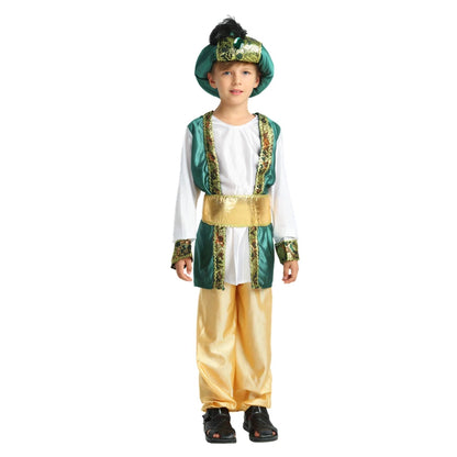 Purim halloween Party Aladdin Costumes Aladdin Lamp genie costume Adam prince Fantasia Arab Clothing boy Carnival