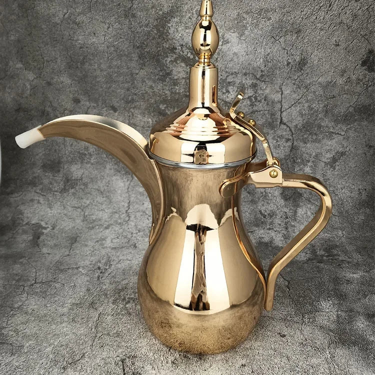 Golden Arabic Coffee Kettle – 304 Stainless Steel, Long Spout, 500/700ml