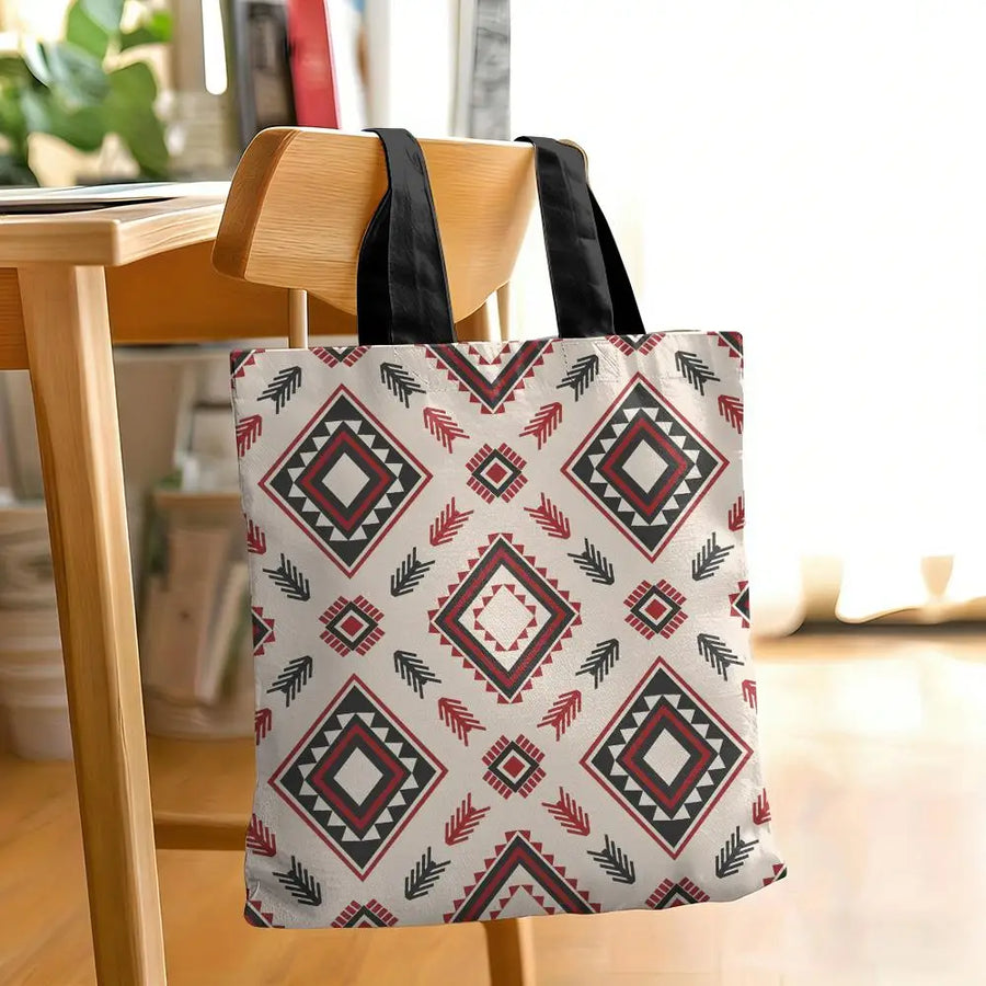 Azteca Nomad – Navajo Pattern Double-Sided Canvas Shoulder Tote