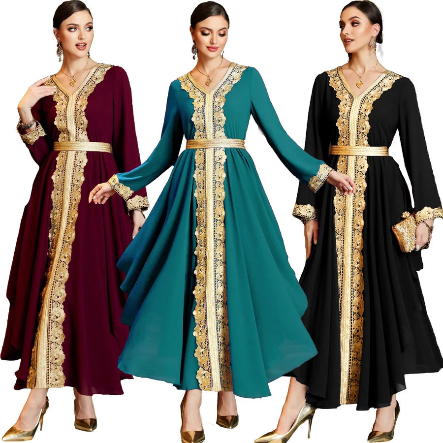 Lace & Legacy – Embroidered Party Abaya for the Arab Woman in America