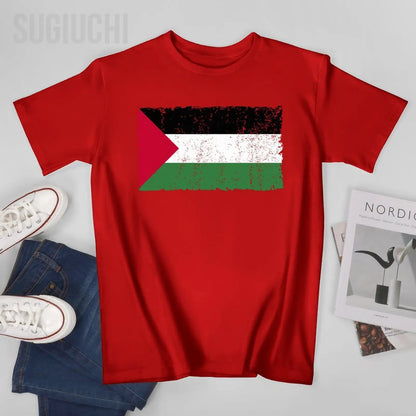 Unisex Men Palestine Flag Proud Palestinian Gaza Arabic Tshirt Tees T Shirts Women Boys 100% Cotton T-Shirt