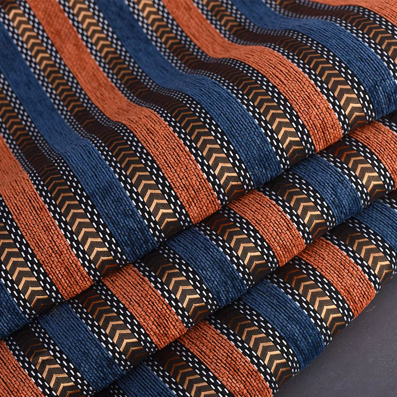 148x100cm Thickener Chenille Jacquard Sofa Fabric Cloth Stripe Luxury Anti-Slip Sofa Cover Boho Fabric Set Luggage DIY Clothing