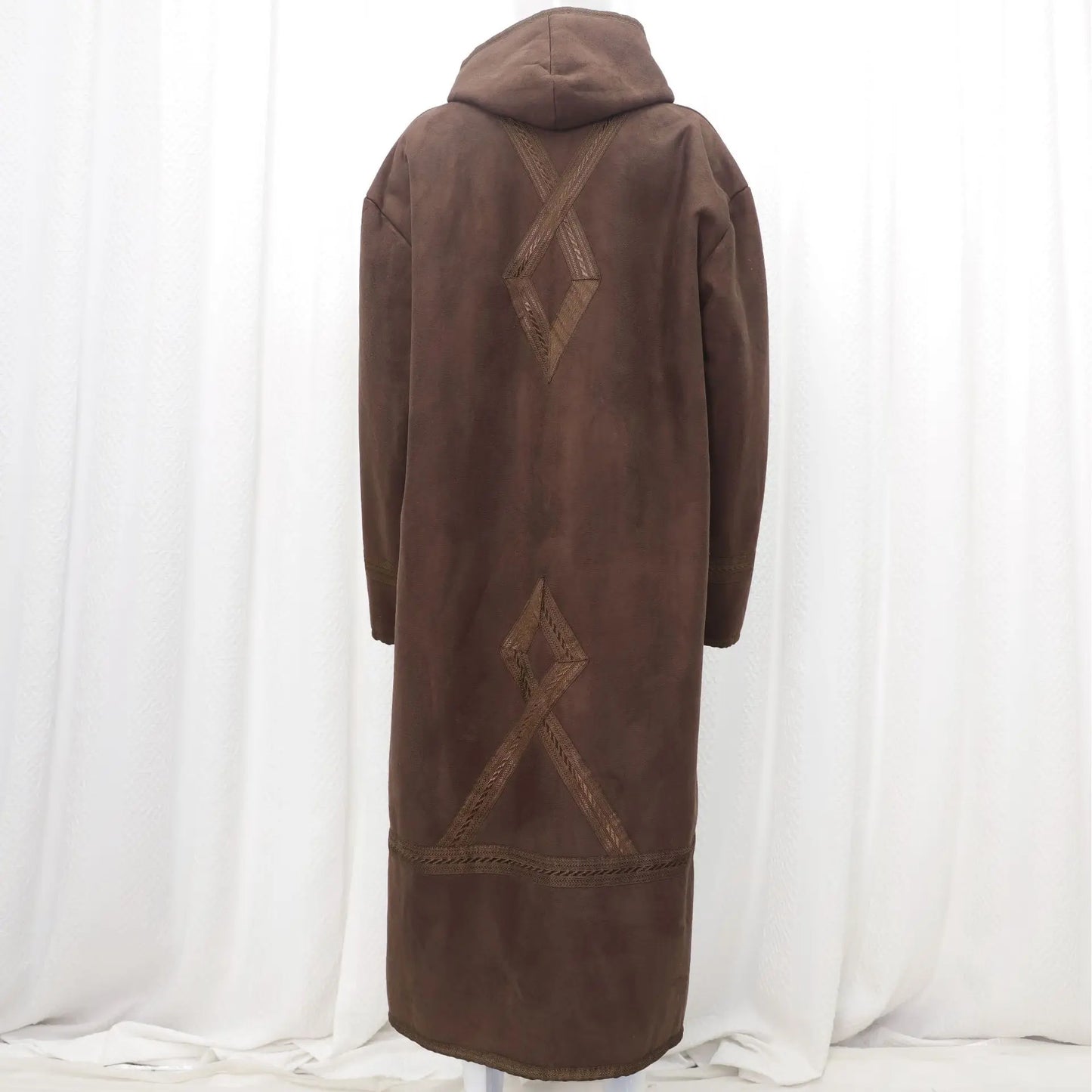 Wholesale Men's Scalp Abaya Men Winter Fur Thicken Suede Men's Robe Cardigan Bisht Muslim Coat Fleece Warm Islam Clothing
