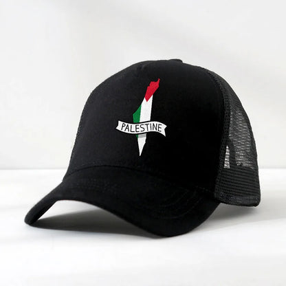 Palestine Arabic Flag Baseball Cap Palestinian Map Fashion Hip Hop Hats Summer  Adult Outdoor Gym mesh breathable Snapback Cap