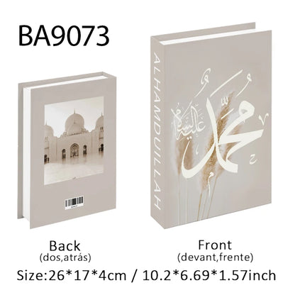 Islamic Kaaba Mosque Luxe Fake Book Storage Box Home Interior Decoration Decorative Books Coffee Table Bedroom Living Room Decor