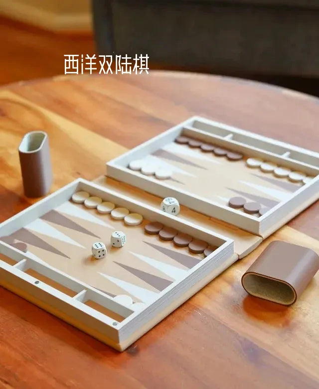 Foldable Book-Shaped Backgammon Board Game | Portable Travel Size | Premium Decor & Gift Idea