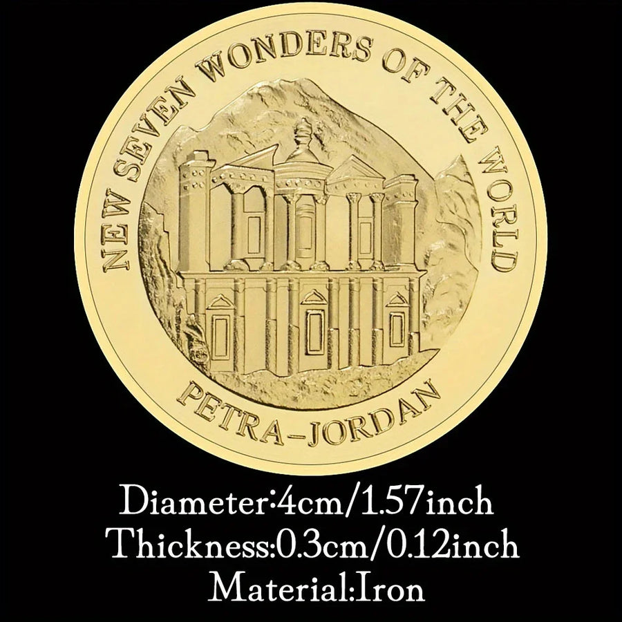 Petra Golden Plated Commemorative Coin – New Seven Wonders Collectible Gift