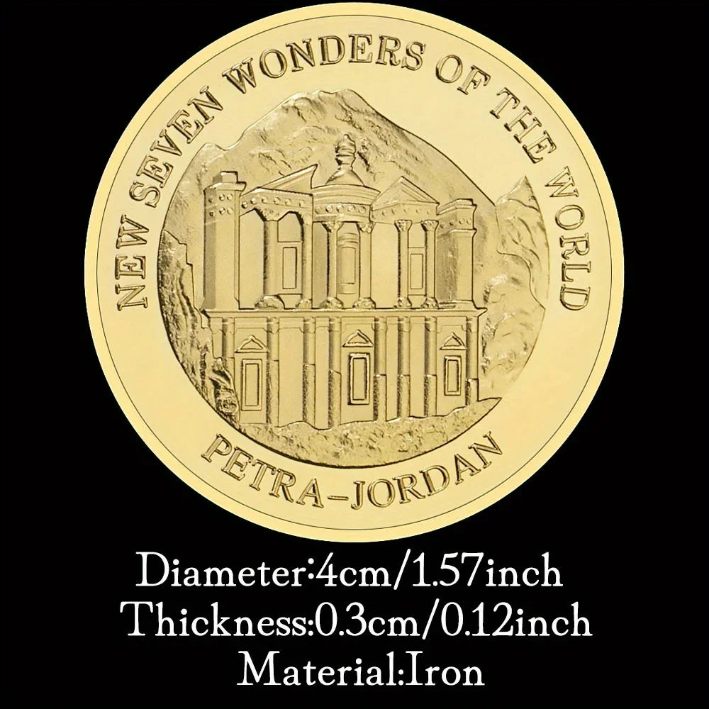Petra Golden Plated Commemorative Coin – New Seven Wonders Collectible Gift