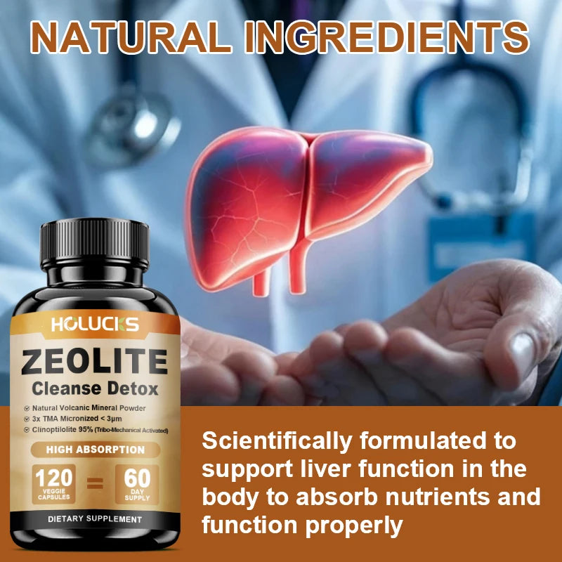 Zeolite Cleanse Detox Supplement, Supports Kidney Repair, Full Body, Liver & Colon Detox, for Mental Clarity & Focus