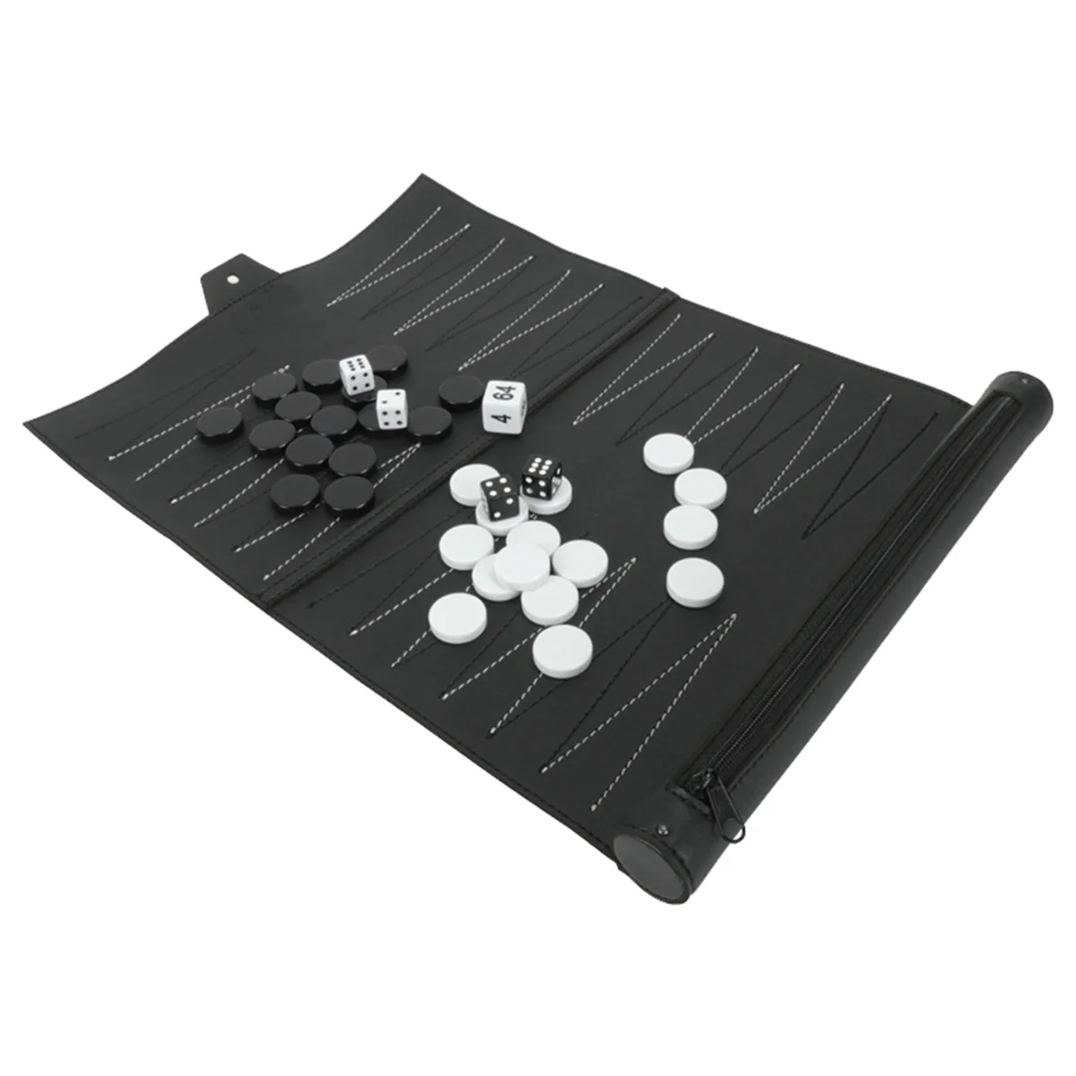Quality Roll Up Backgammon Sets Portable Travel Board Game Set for Adults and Kids Foldable PU Classic Chess Board Roll-Up