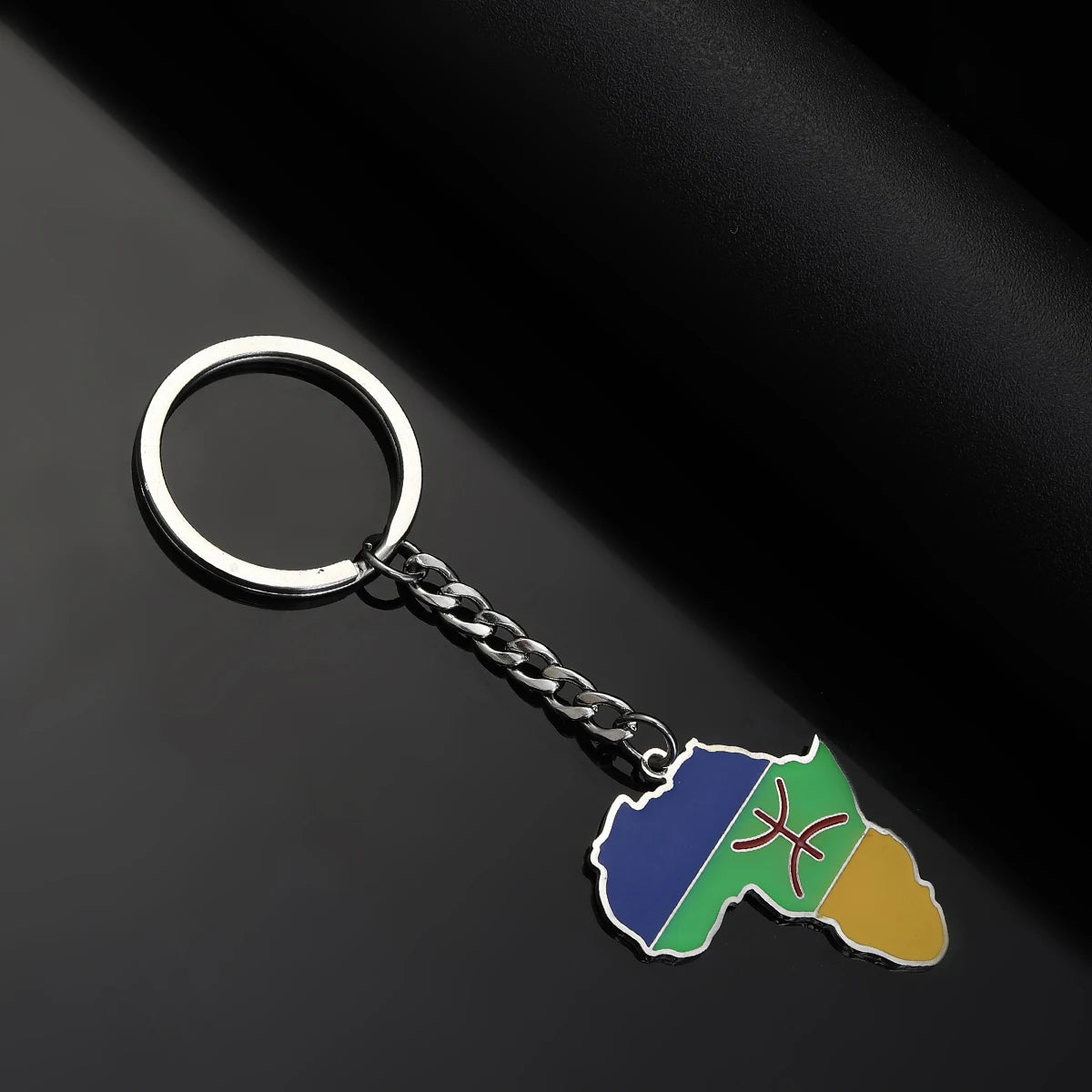 Africa Map Keychain – Stainless Steel Hip-Hop Jewelry, Morocco to South Africa