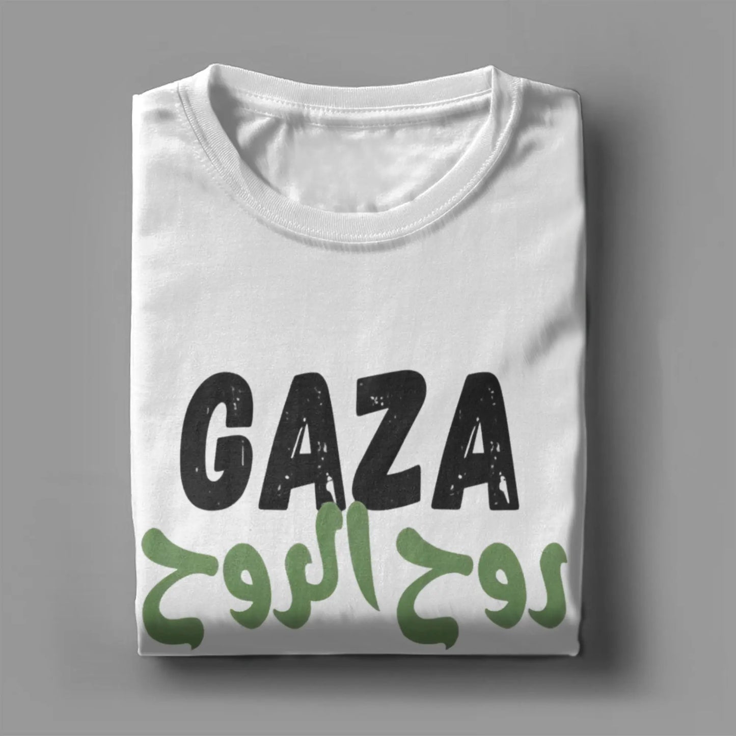 Gaza T Shirt for Men Cotton Humorous T-Shirt Round Collar  Tee Shirt Short Sleeve Clothing Birthday Gift