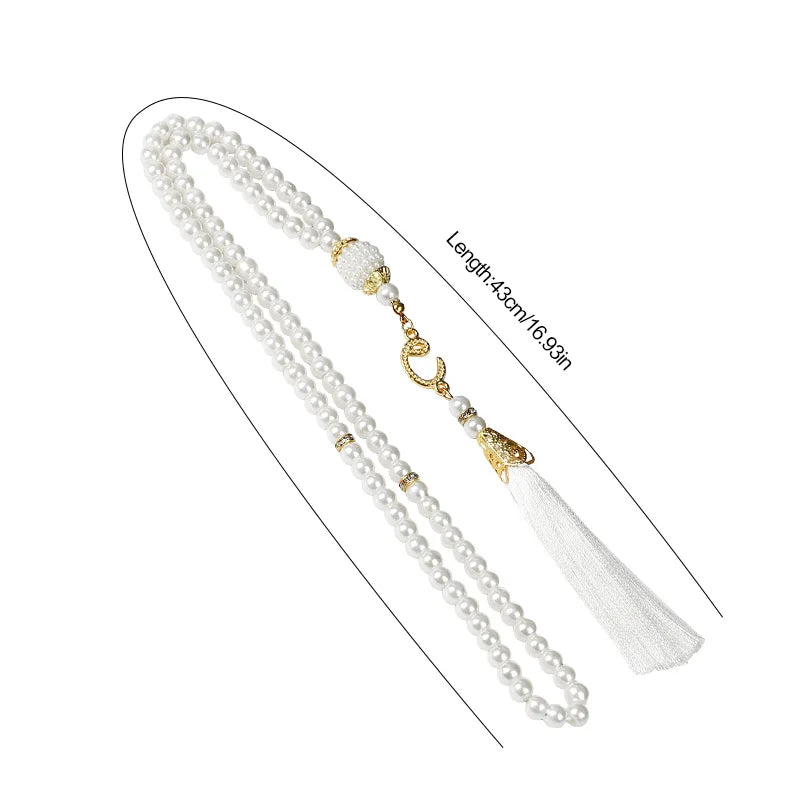 5-20Pcs Muslim Prayer Beads Islamic 99 Pearls Charm Bracelets with Tassel 2026 Eid Mubarak Ramadan Festival Gift Home Decoration
