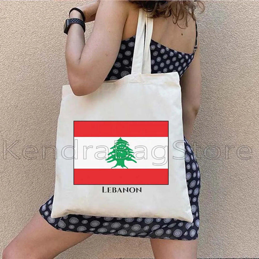 Ya Beirut – Lebanon Flag Heart Canvas Shoulder Tote