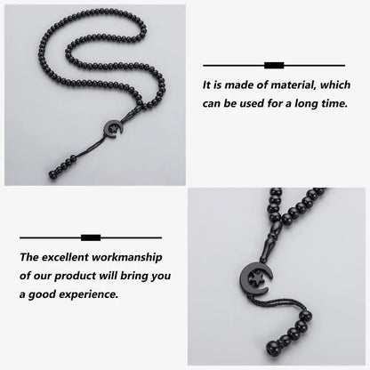 2pcs Prayer Beads Muslim Tasbih 99 Beads Allah Muhammad Engraved Islamic Prayer Rosary Bead Misbaha Tasbeeh 99 Prayer Beads