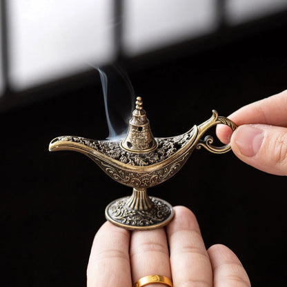 Antique Style Lamp Metal Incense Burner Scented Unscented Candle Holder Home Decor Gift Arabic Incense Burner【Homeclub】