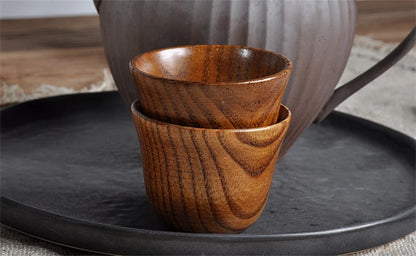 Handmade Spruce Wood Cups – Natural Big Belly Mug for Tea, Coffee & Milk