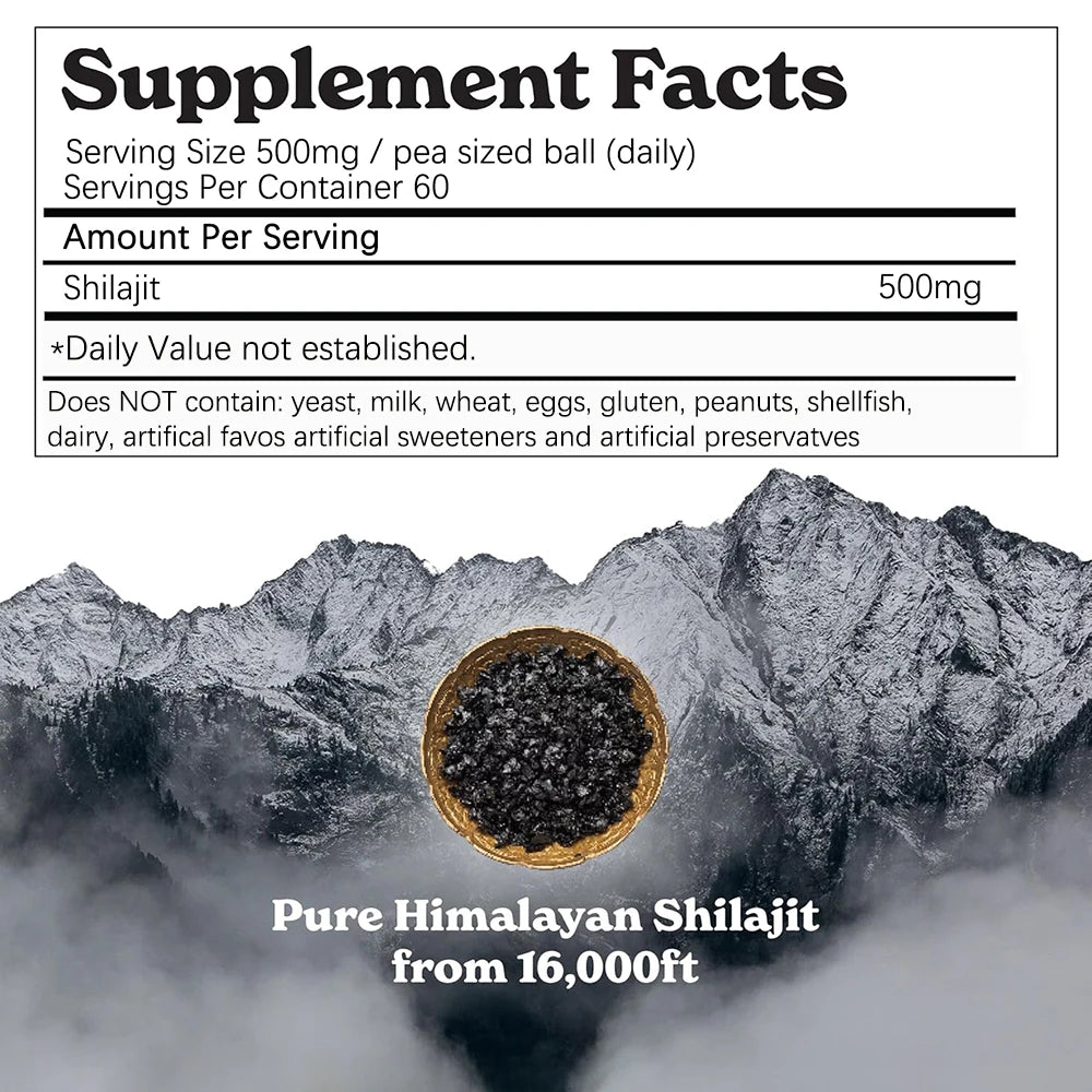 Pure Himalayan Shilajit, Soft Resin, Ortganic & High Nutritional Potency Fulvic Acid, Energy & Immune Support for Men & Women