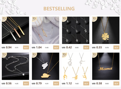 Kkjoy Fashion Stainless Steel Gold Color Map of ALGERIA Pendant Necklace For Women Men Map Design Hip Hop Jewelry Gift Wholesale
